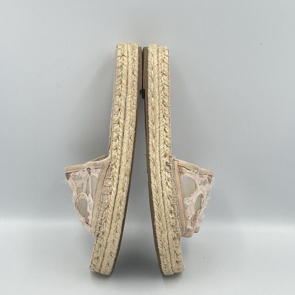 Botkier JENNY Pink Espadrille Slide Sandals WOMENS SIZE 6 Shoes Embroidered Glam - Picture 6 of 9